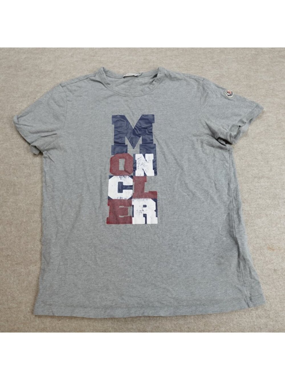 Moncler Mens Shirt Medium Gray Spellout 100% Cotton